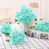 LOT 100PCS 1315cm Hydrangea Flower Head 27 Forks Home Decorative Silk Flowers DIY Wreath Wedding Wall Road Lead Arch Flowers8143874