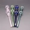 Colored Double Ball Round Glass Pyrex Oil Burner Pipes Slender Tobacco Smoking Accessories