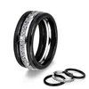 3 pièces ensemble d'anneaux colorés modernes ensemble d'anneaux en céramique de santé inoffensive avec cristal de pierre blanche pour les femmes en acier inoxydable Ring1617616
