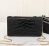 Damväska lyx designer handväska kate väskor krokodilmönster äkta läder kedja axelväska högkvalitativ tofsväska 24cm