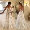 Plus la taille dentelle pays robes de mariée avec une ligne appliques col en V robes de mariée tulle Boho plage robe de mariée sur mesure robe de mariage