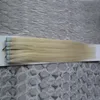 Peruvian Virgin Hair Tape Hair 100g Tejp i mänskliga hårförlängningar rak Remy på lim osynlig pu weft Extension3621393