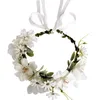 Neue große Mädchen Blume Perle Krone Girlande Stereo Simulation Blumen Rattan Weben Brautschmuck Kinder Prinzessin Zubehör C6245