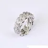 anelli ghiacciati per uomo hip hop designer di lusso mens 8mm anello a maglia cubana rame zircone oro argento fidanzamento matrimonio gioielli con diamanti regalo