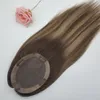 Selling Customized Highlight Color Mono Lace With Pu Around Human Hair Toppers for Thinning Hair Women75744806157832