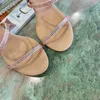 Slides flip flops sandaler för damer 20SS Crystal Serpentine klänning skor Sexiga strass Cleo sandaler Fest högklackat rc sandal