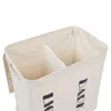 Iron Wire Frame Folding Storage Laundry Basket with Cover and Wheel