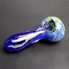 glass pipe glass hand pipe handmade colorful stripe blue glass bowl nice smoking Hand Pipes Spoon Pipe Smoking Accessories For Dry Herb