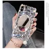 Gland Glitter Diamant Fleur Couverture Arrière Bling Bling Pleine Protection Miroir De Maquillage Shell pour iPhone 11 Pro Samsung Note10 S10 Note9 A10 M10