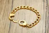 2020 New List gifts Mens women boys Stainless Steel Handcuff Buckle Wristband Link Chain Bracelet 8'' silver/gold/back /vintage N277