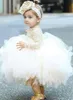 Lace Flower Girl Dresses Long Sleeve Tulle Fluffy For Weddings For Girls First Holy Communion Birthday Party Dresses