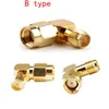 Freeshipping 50pcs Right Angle RP-SMA Jack Female Male to SMA Plug male Female Straight RF Adapter Coaxial Cable Connector