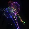 LED Bobo Ballon Avec 31,5 pouces Bâton 3M Chaîne Ballon Lumière De Noël Halloween De Mariage Fête D'anniversaire Décoration Bobo Ballons VT1346