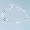 Nytt mode 925 Sterling Silver Beads Chain Anklets Beach Party Cute Boll Ankel Armband för kvinnor Fot smycken gåvor