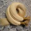 Heiße Verkäufe #613 Bleach Blonde Virgin Brasilianisches Glattes Menschenhaar Günstige italienische Keratin Fusion Nagelkleber U TIP Remy Haarverlängerungen 24" 26"