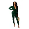 Women Winter Women's Set Tracksuit Plus Size Ruffles Bow Blazers Pants Suit 2 Two Piece Set Office Lady Business Uniform Outfits