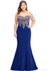 Plus Size Syrenka Suknia Wieczorowa Złote Aplikacje Długie Formalne Kobiety Party Prom Suknie Robe de Soiree Longue CPS262