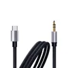 Typ C do 3,5 mm pomocniczy Aux Extension Cable Audio Stereo Cord 1M / 3FT Tkanina Kabel Braid Black / Red