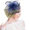 Moda hecha a mano señora mujeres Fascinator Bow Hair Clip Headwear encaje pluma Mini sombrero boda fiesta accesorio carrera GB1091