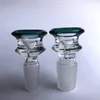 DHL free 14mm 18mm glass tobacco bowl Color Mix Bong Bowl Double Layers Male Bowl For Water Pipe Dab Rig Glass Smoking Bowls