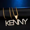 Hip hop gelado letras de tênis nome personalizado zircão corrente pingentes colares para homens jóias com ouro prata tênis chain329n5720790