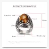 Turkusowe pierścionki ze stali nierdzewnej dla mężczyzn dla mężczyzn dla mężczyzn Kobiety vintage retro starożytny srebrny punkowy tytanowy palec Pierścienie palec moda JE7465203