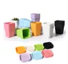 Mini Pots De Fleurs Avec Châssis Pots De Pépinière En Plastique Coloré Planteur De Fleurs Pour Gerden Décoration Bureau À Domicile Bureau Plantation DHL