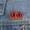 Festivo Partido Suprimentos Peito Pulpin Novo Design Vermelho Esmalte Poppy Flor Broche Remembrance Remembrance Domingo Liga Veterans Dia Memorial Day Lapel Pins