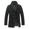 Vinter varma män ullrock casual tjock vindbrytare jacka män lång sektion överrock tjock peaat woolen trench coat 4xl