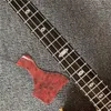 Guitare basse électrique à 4 cordes, couleur bois naturel de haute qualité, forme inhabituelle, avec placage en érable flammé, guitares NeckThruBody8630364