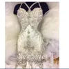 2022 Brand Designer Luxury Crystal Mermaid Wedding Dresses Feather Layered Beaded Straps Backless Sexy Vestido De Novia High Quality Custom