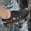 Klasyczne Męskie Sandały Letnie Ręcznie Ręcznie Skórzane Męskie Plażowe Sandały Roman Styl Mens Gladiator Outdoor Men's Wating Buty