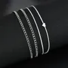 925 argent plage bracelets de cheville bracelet femmes multi couche amour coeur cheville vacances d'été pied chaîne ensemble de bijoux