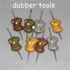 100 sztuk Wax Dabbers DABBING Narzędzie Z Rękawiczkami Naklejki Tanos 120mm Szkło Dabber Tool narzędzie do czyszczenia rur ze stali nierdzewnej do szklanych platform