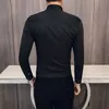 Bahar İşlemeli Slim Fit Uzun Kollu Gömlek Erkekler Sosyal Kulübü Balo Gömlek Camisa Masculina Lüks Koreli Erkekler Kemeja Pria