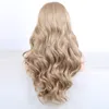 Mode blonde 360 Lace Frontal Perücke vorgezupft mit Babyhaar brasilianische Tiefwasserwelle Lace Front Perücken synthetische hitzebeständig für Frauen