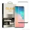 Härdad glasskärmsskydd 3D-krökt filmväska Friendly för Samsung Galaxy Note 10 S10 S10E S9 S8 Plus S7 Edge