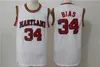 Maglia da uomo University 34 Len Bias 1985 Maryland Terps College Maglia da basket per appassionati di sport Squadra traspirante Colore Rosso Bianco Giallo