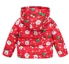 Christmas Toddler Coats Baby Girls Winter Cotton Jacket Boys Warm Hooded Outerwear Xmas Baby Clothing 3 Colors Optional DW4368