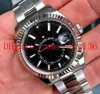 Factory Supplier Sky Dweller Steel Bracelet 326934 Black Dial 18k Fluted Bezel Movement Automatic Mens Watch Wrist Watches