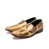 Hot Sale-New Män Gul Läder Skor Party Bröllop Män Klänning Skor Retro Loafers Mans lägenheter