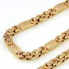 6 MM/8 MM largeur byzantine chaîne plate collier Bracelet ensemble en acier inoxydable 316L hommes bijoux en or