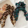 Orelhas de coelho Kawaii Scrunchies leopardo cabelo de borracha Gravatas Bandas bonito Scrunchie Mulheres Elastic cabelo Imprimir Meninas animal rabo de cavalo titular