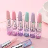 Großhandel Kreative Gel-Feder-Lippenstift geformt Öl Quick Mädchen Unterschrift Pen Kleine frische tragbare Schüler Pens 0.5mm Refill Drop Shipping