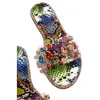 Sommar Bekväma Handgjorda Flatbottnade Kvinnor Tofflor Modig Vild Roman Rhinestones Plus Storlek Utomhus Slippers 35-43