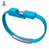 500PCS / Lot Portable Nudel USB Laddare Kabel Synkronisering Data Armband Armband Band Laddare för Samsung Galaxy HTC LG