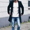 Univos Kuni vår och höst Ny solid färg Enkel Mäns Lång sektion Woolen Coat Casual Trend Size S-3XL Wyr123