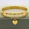Hot Brand Pulseira H Bracelet & Bangle Gold color Heart Tag love Bracelet Jewelry For Women gift