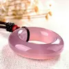 Brasilien natürliche rosa Chalcedon Jade Anhänger Halskette Pullover Kette Schmuck Geschenk Whole234E