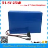 Livraison gratuite 1500W 52V 25AH batterie au Lithium 51.8V ebike batterie 51.8V e-scooter batterie utiliser 5000MAH 26650 cellule avec chargeur